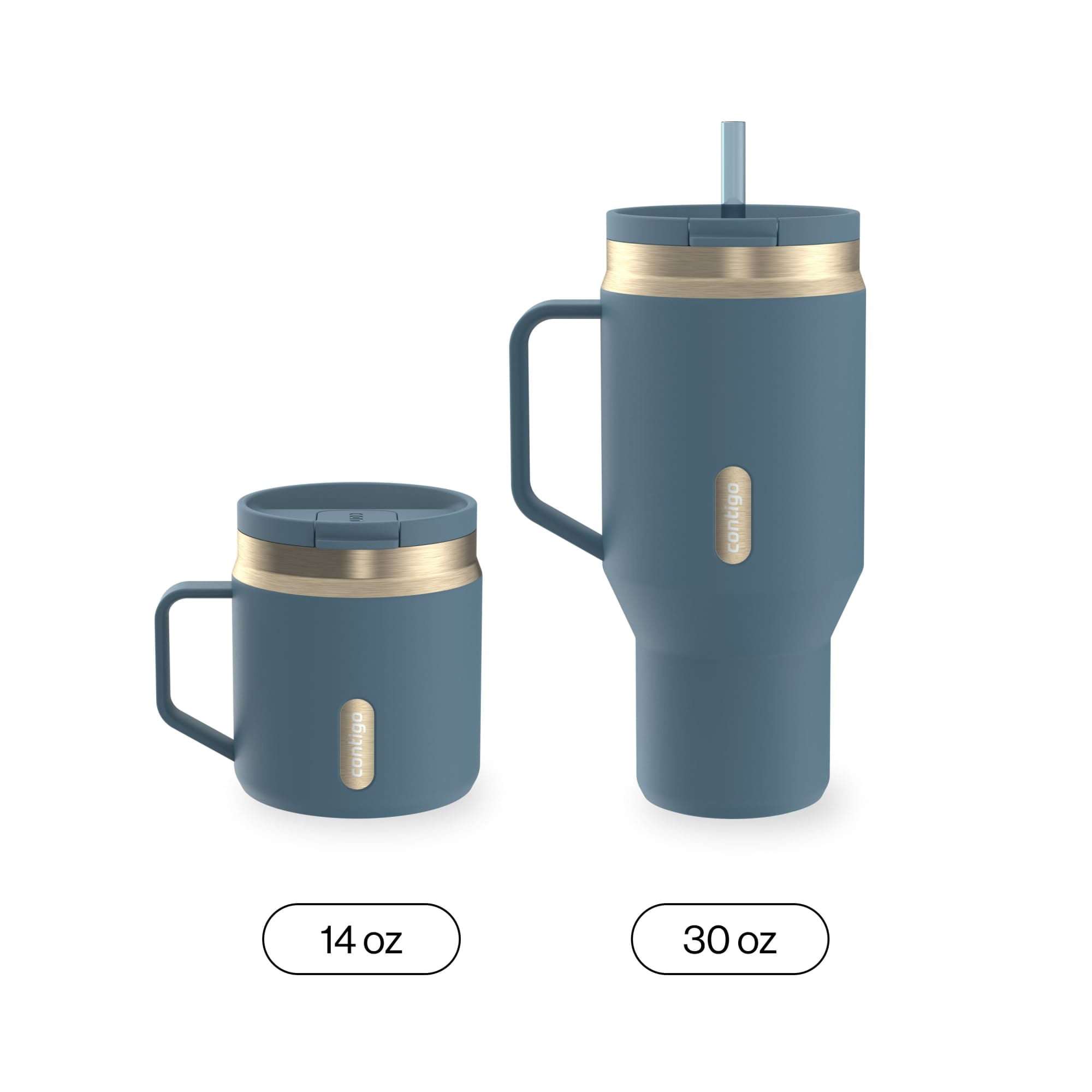 Contigo SnapSeal Leakproof Stainless Steel Reusable Travel Tumbler,Black/Bronze, 14 oz M27E