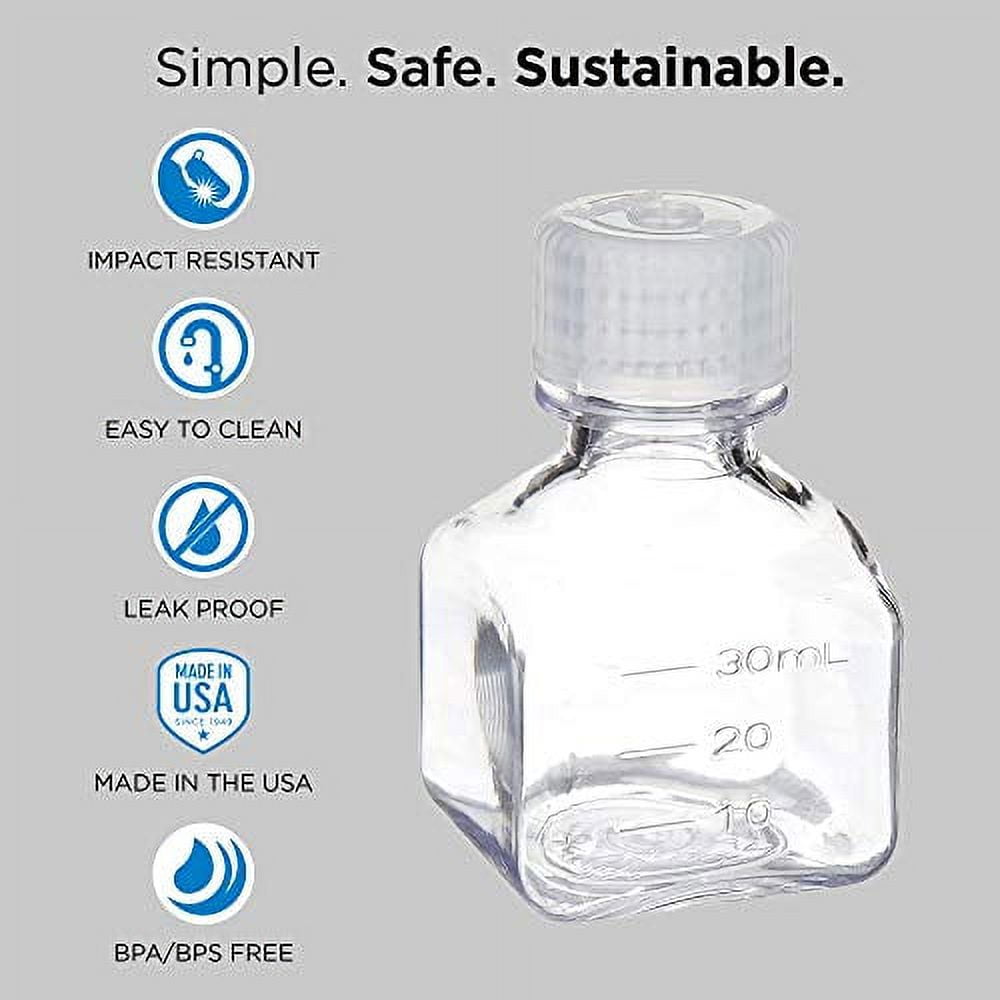 Nalgene Transparent Lexan Polycarbonate Square Storage Bottle - 8 oz. - Clear M184Q
