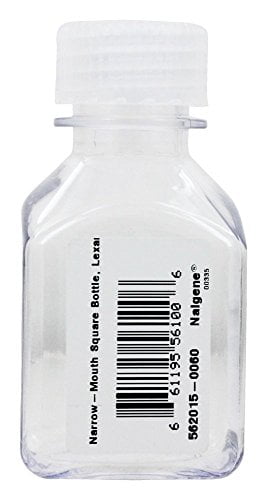 Nalgene Transparent Lexan Polycarbonate Square Storage Bottle - 8 oz. - Clear M184Q