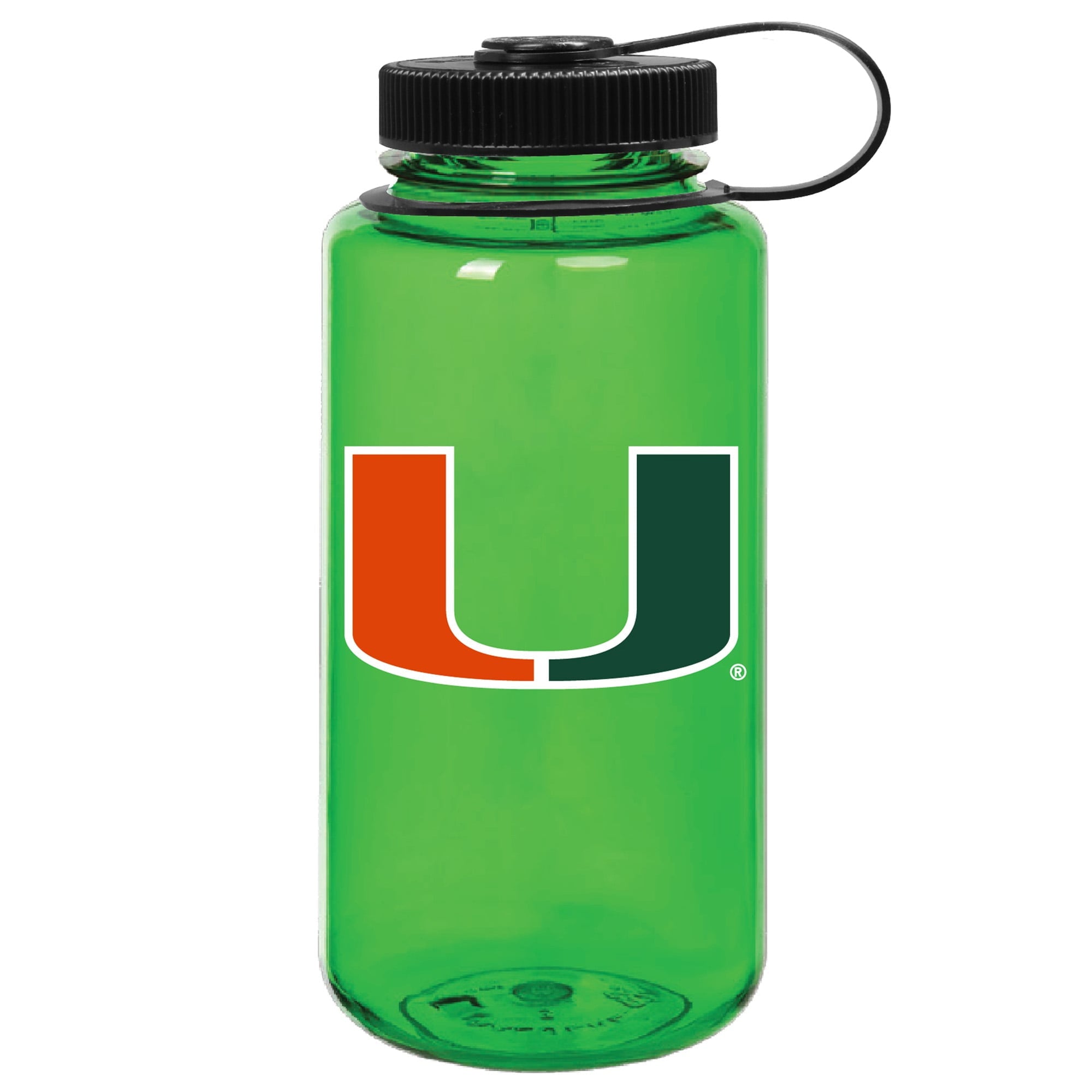 Green Miami Hurricanes 32oz. Nalgene Sustainable Wide Mouth Water Bottle M159Z