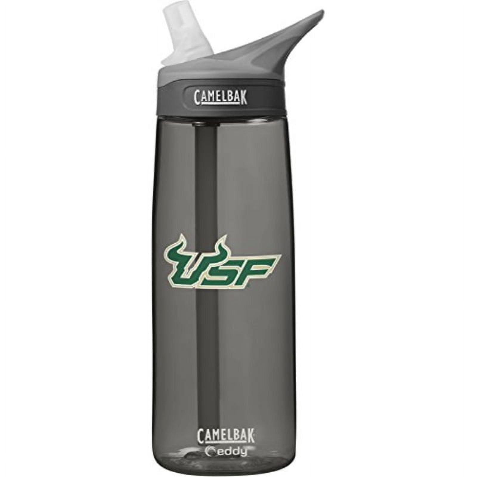 NCAA South Florida Bulls Unisex CamelBak Eddy 75L Collegiate Water Bottle, CHARCOAL, 75 Liter M315U