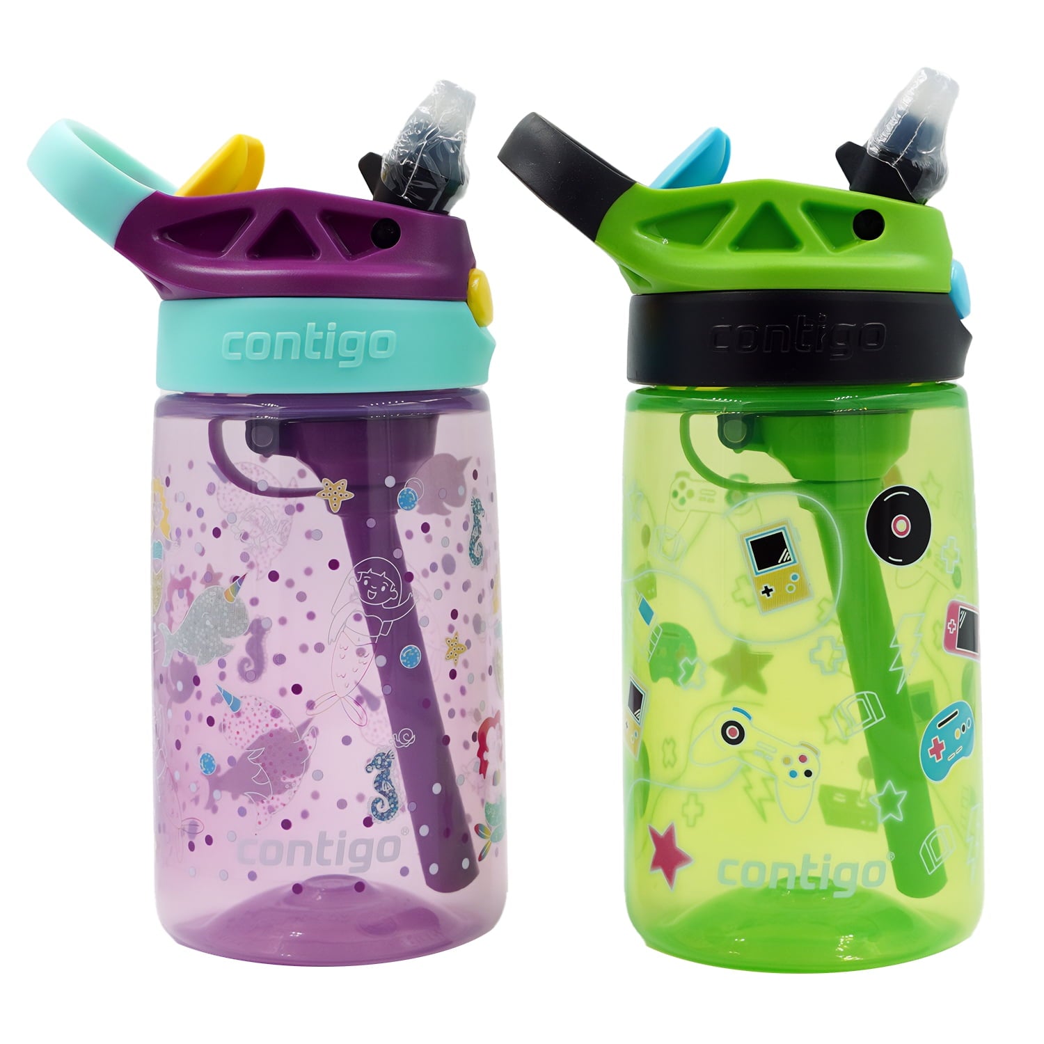 Contigo Kid's 14 oz. Aubrey Water Bottle 2-Pack - Bunnies/Frog M22F