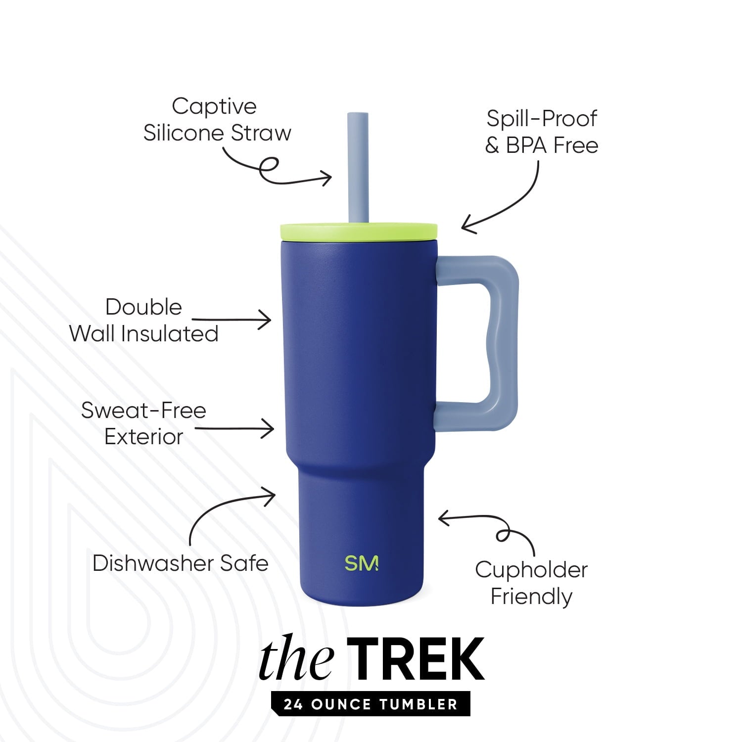 Simple Modern 24oz Trek Tumbler with handle and Silicone Straw Lid | Asteroid M411Q