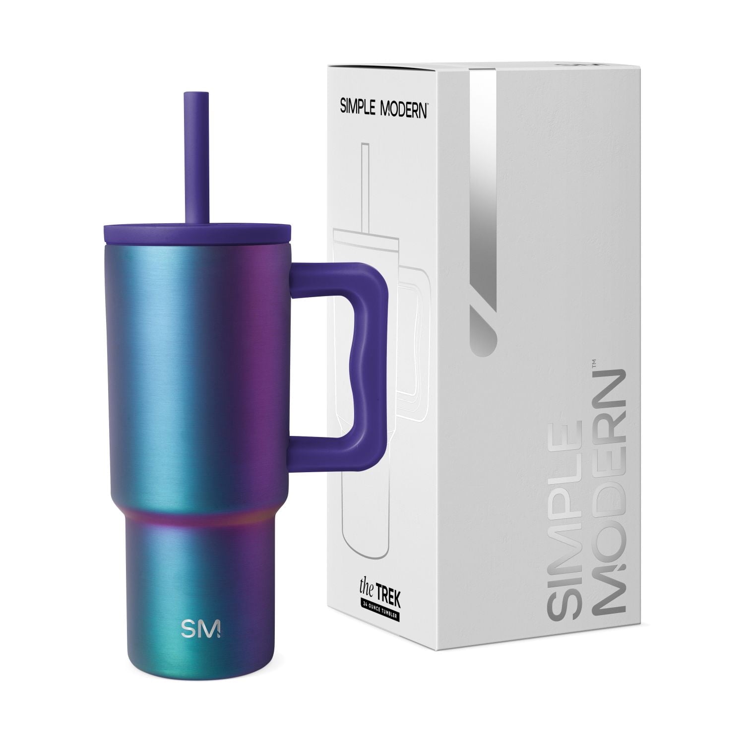 Simple Modern 24oz Trek Tumbler with handle and Silicone Straw Lid | Asteroid M411Q