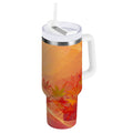 40 oz Insulated Stainless Steel Tumbler Double Wall Stainless Steel Tumbler with 2-Way Drinking Red Maple Leaves in Autumn M475W