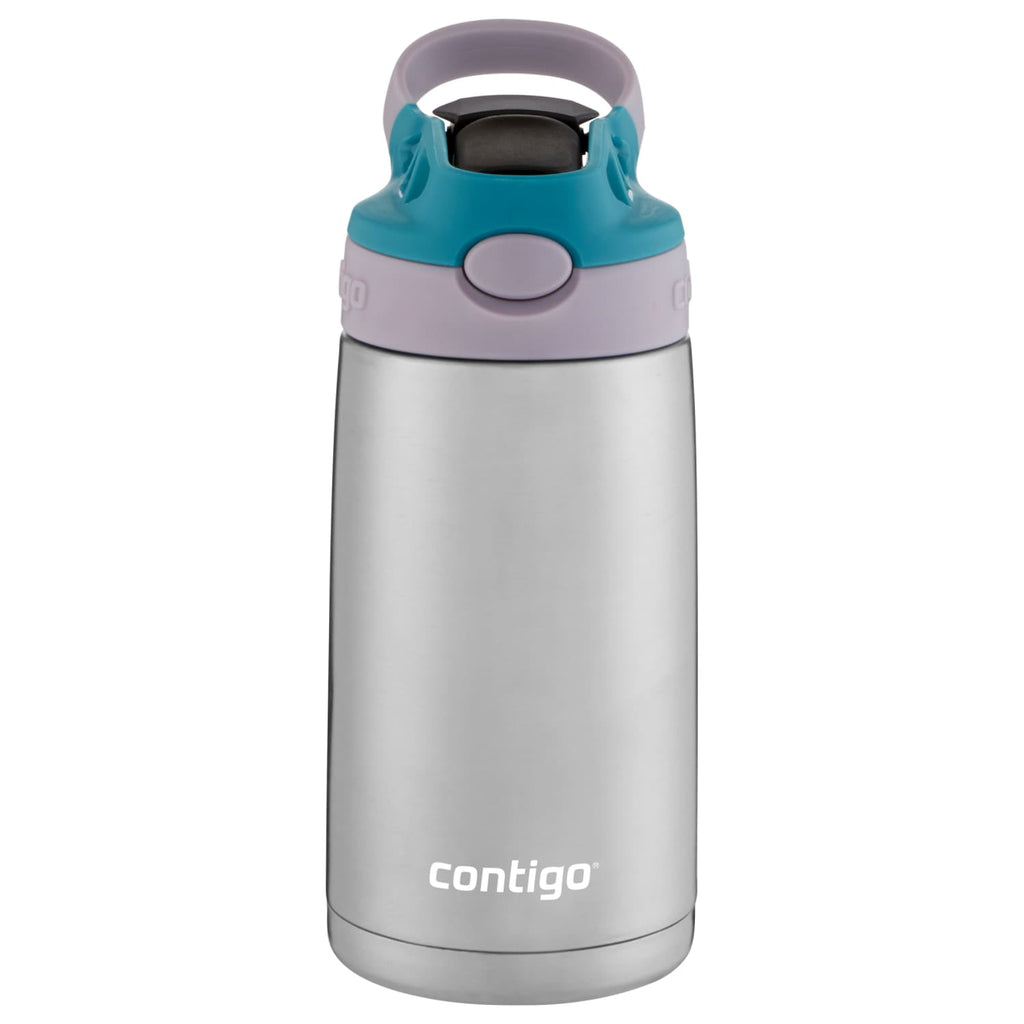 Contigo Kids Stainless Steel Water Bottle with Redesigned AUTOSPOUT Straw Lid Eggplant and Punch, 13 fl oz. M116N