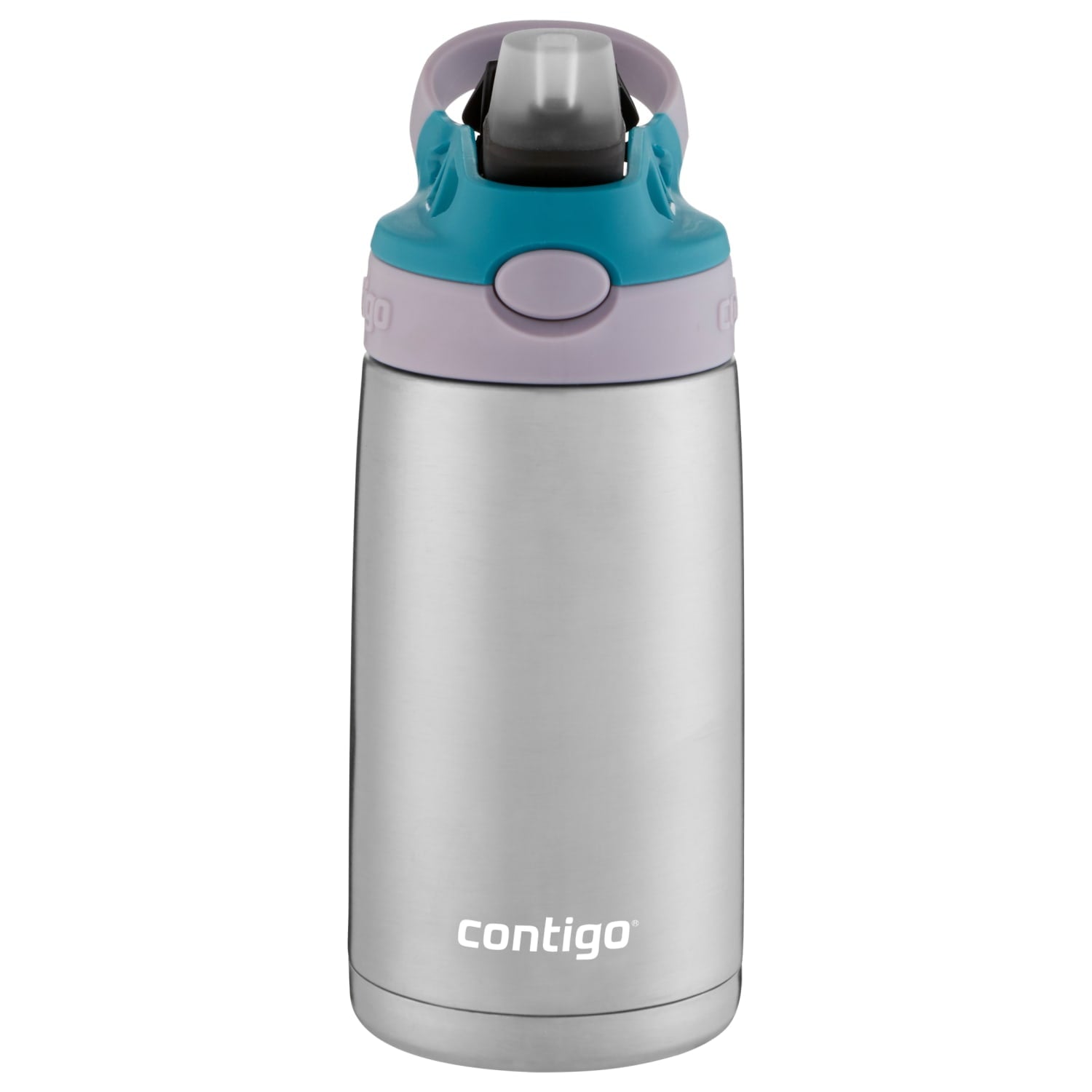 Contigo Kids Stainless Steel Water Bottle with Redesigned AUTOSPOUT Straw Lid Eggplant and Punch, 13 fl oz. M116N