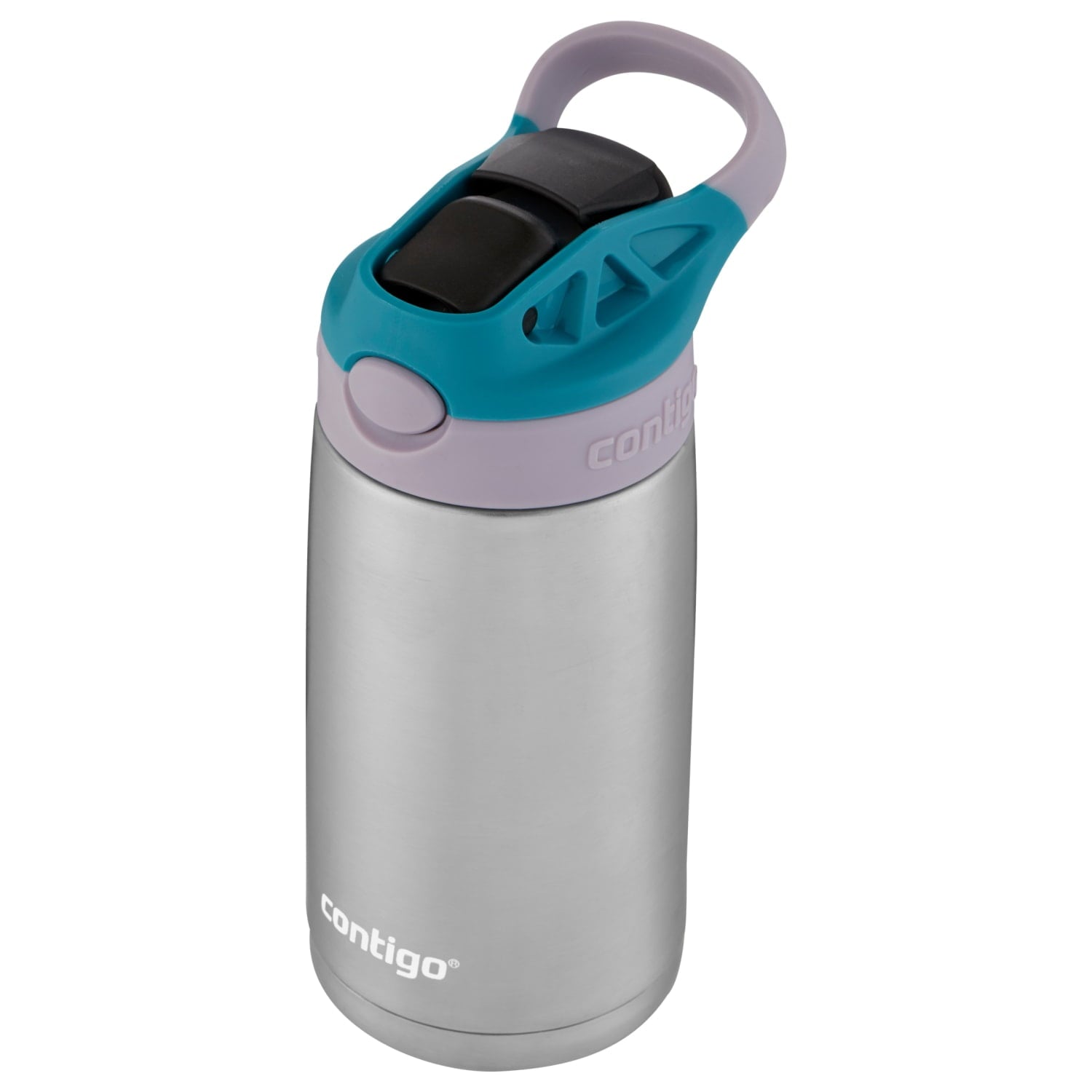 Contigo Kids Stainless Steel Water Bottle with Redesigned AUTOSPOUT Straw Lid Eggplant and Punch, 13 fl oz. M116N