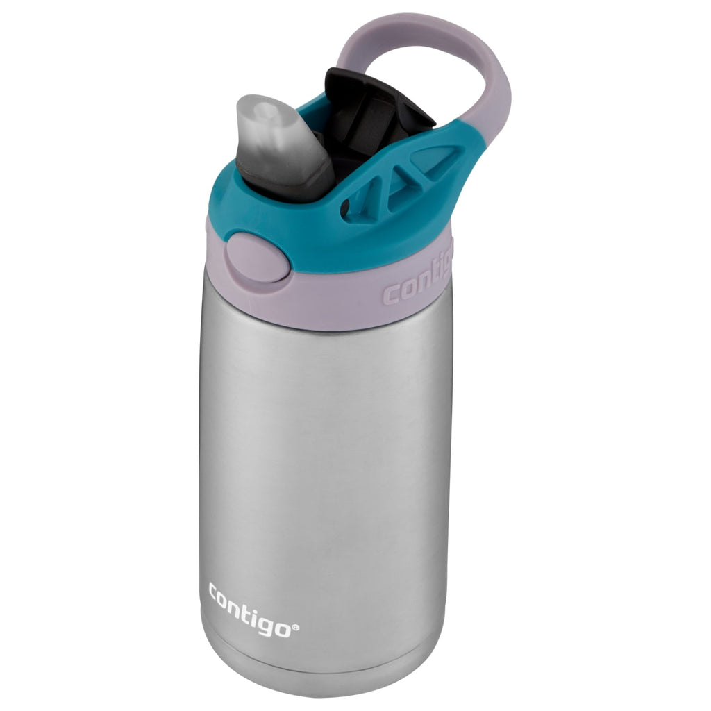 Contigo Kids Stainless Steel Water Bottle with Redesigned AUTOSPOUT Straw Lid Eggplant and Punch, 13 fl oz. M116N