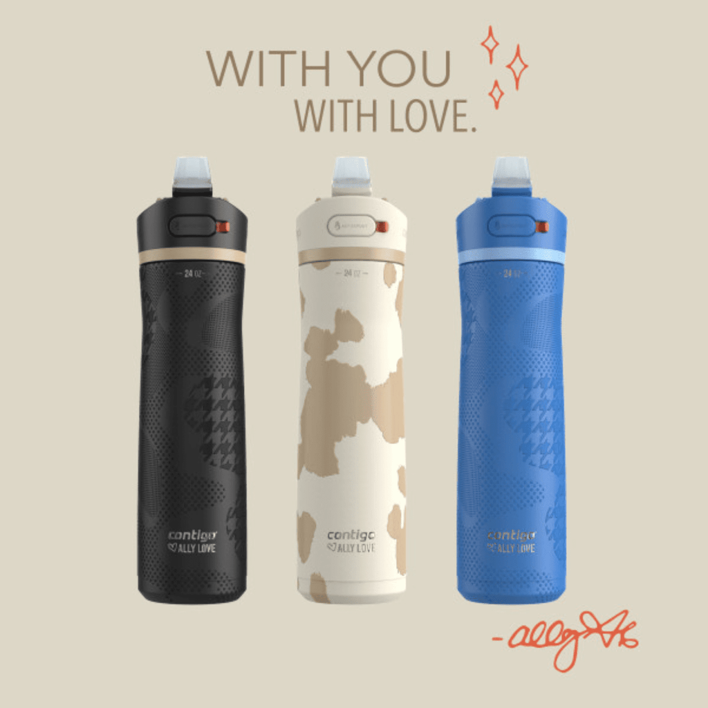 Contigo x Ally Love Ashland Chill 2.0 Stainless Steel Water Bottle with Autospout Lid, 24 oz, Oatmilk M92V