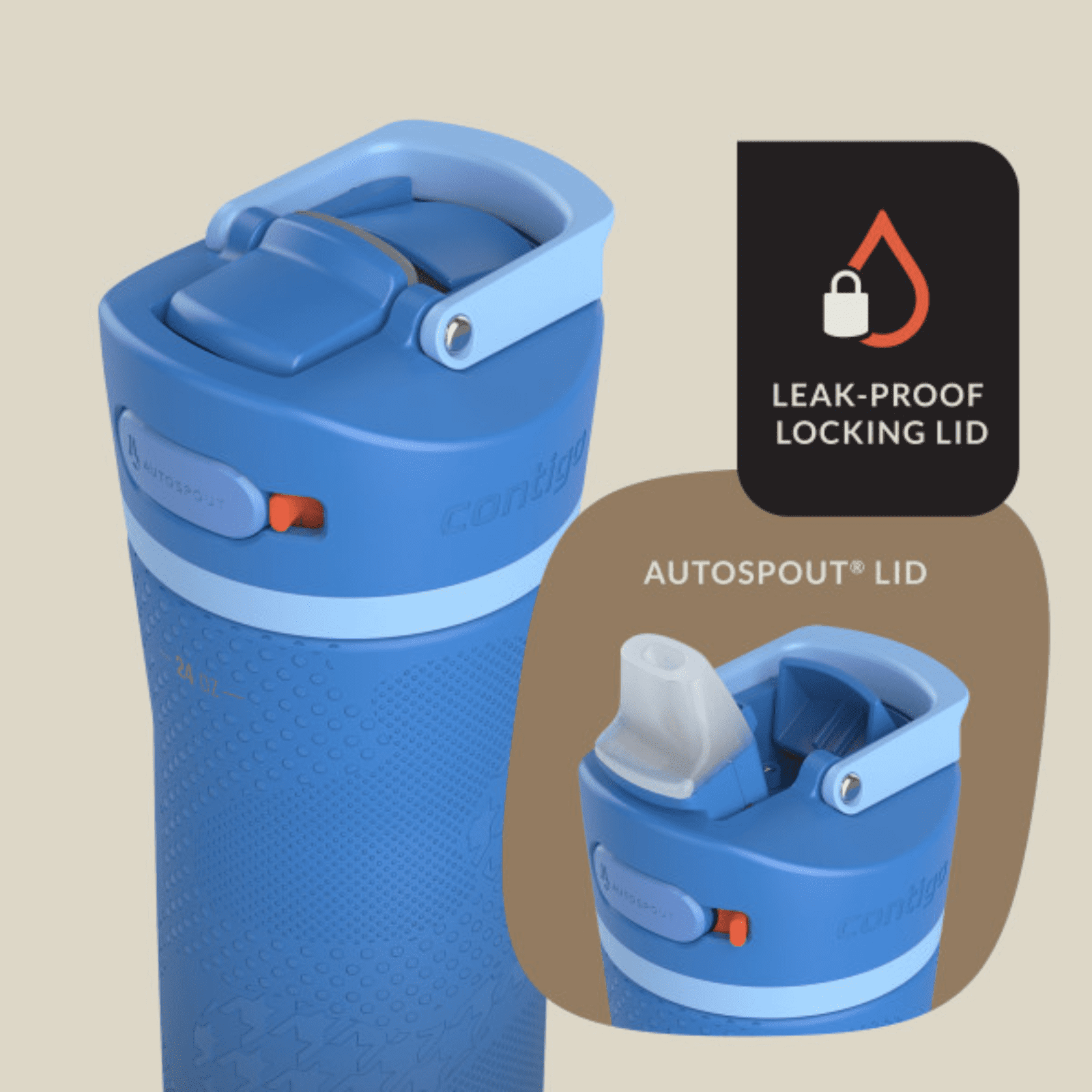 Contigo x Ally Love Ashland Chill 2.0 Stainless Steel Water Bottle with Autospout Lid, 24 oz, Oatmilk M92V
