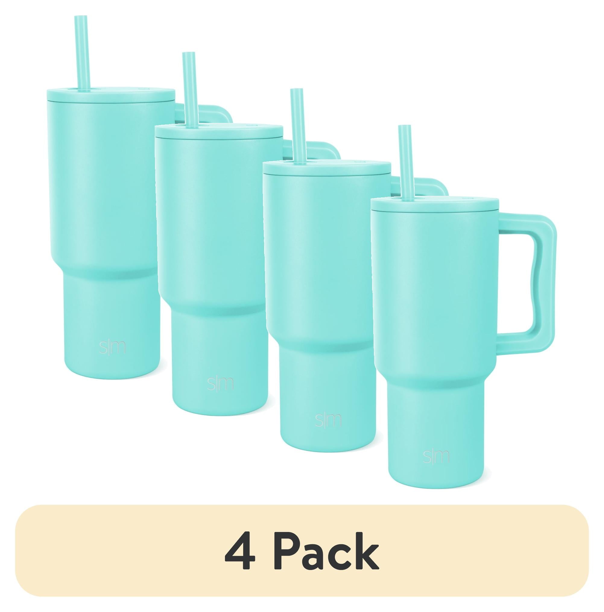 Simple Modern 30 fl oz Insulated Stainless Steel Trek Tumbler with Straw Lid | Seaglass Sage and Cream Checkmate M690P