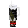 40 oz Insulated Stainless Steel Tumbler Double Wall Stainless Steel Tumbler with 2-Way Drinking Red Truck with Christmas Tree M669J