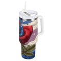 40 oz Insulated Stainless Steel Tumbler Double Wall Stainless Steel Tumbler with 2-Way Drinking Roses and Clouds M523D