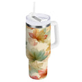 40 oz Insulated Stainless Steel Tumbler Double Wall Stainless Steel Tumbler with 2-Way Drinking Watercolor Maple Leaves Pattern M513P