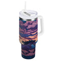 40 oz Insulated Stainless Steel Tumbler Double Wall Stainless Steel Tumbler with 2-Way Drinking Wild Horses Running M506K
