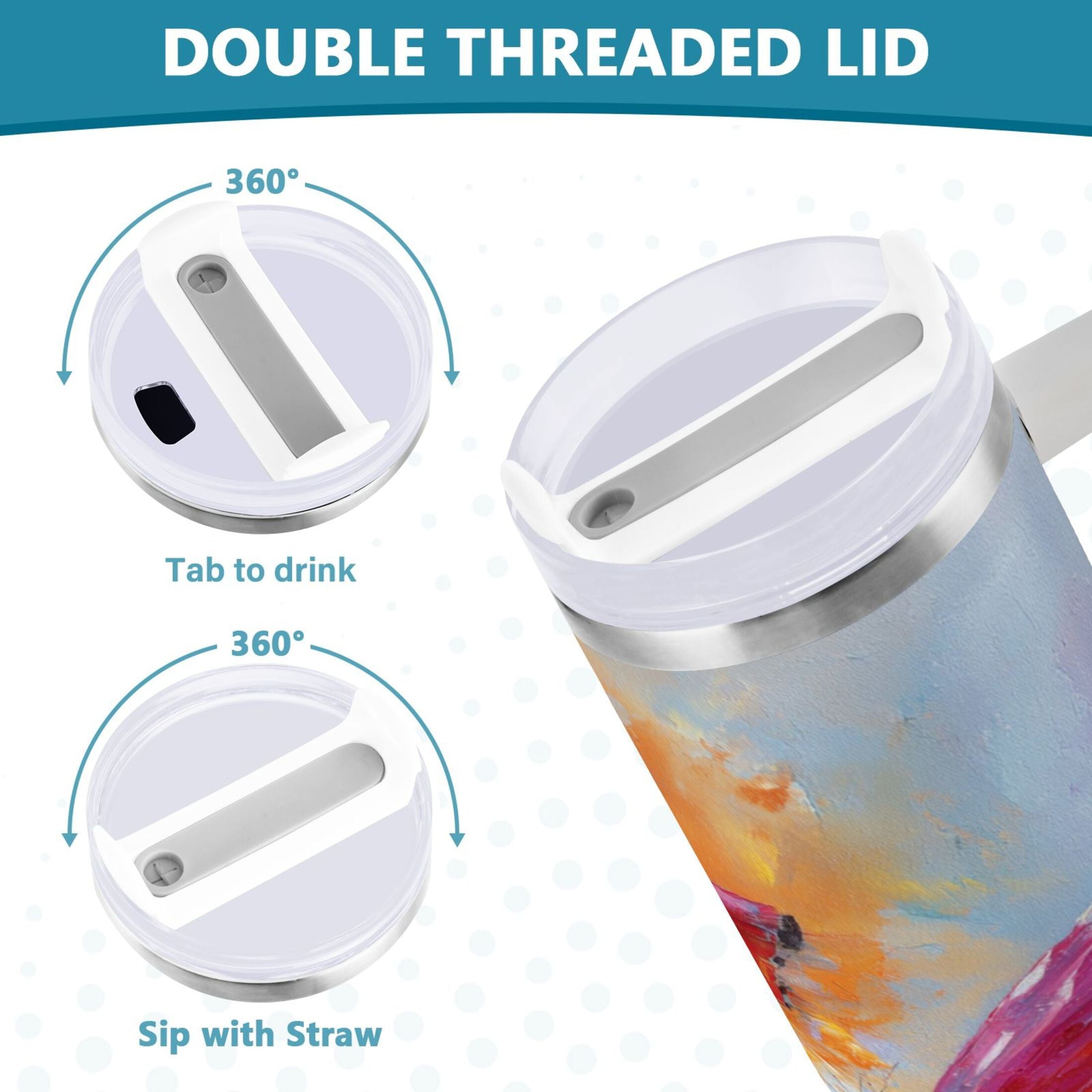 30 oz Insulated Stainless Steel Tumbler Double Wall Stainless Steel Tumbler with 2-Way Drinking Red and Orange Butterflies M467G