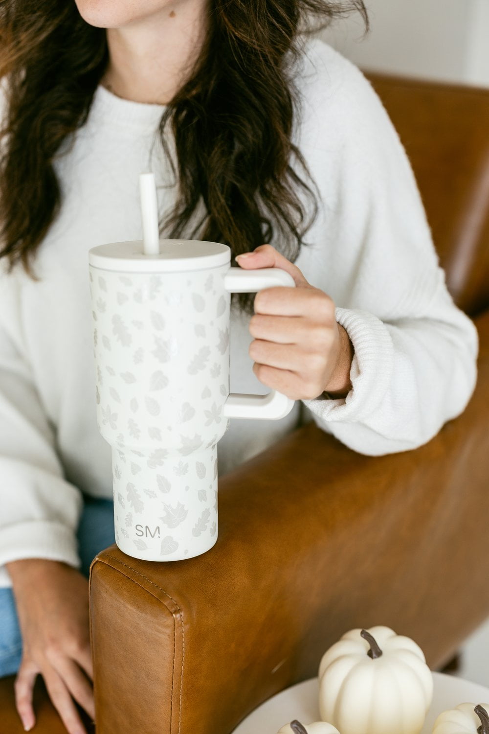 Simple Modern 30 fl oz Insulated Stainless Steel Trek Tumbler with Straw Lid | Seaglass Sage and Cream Checkmate M690P