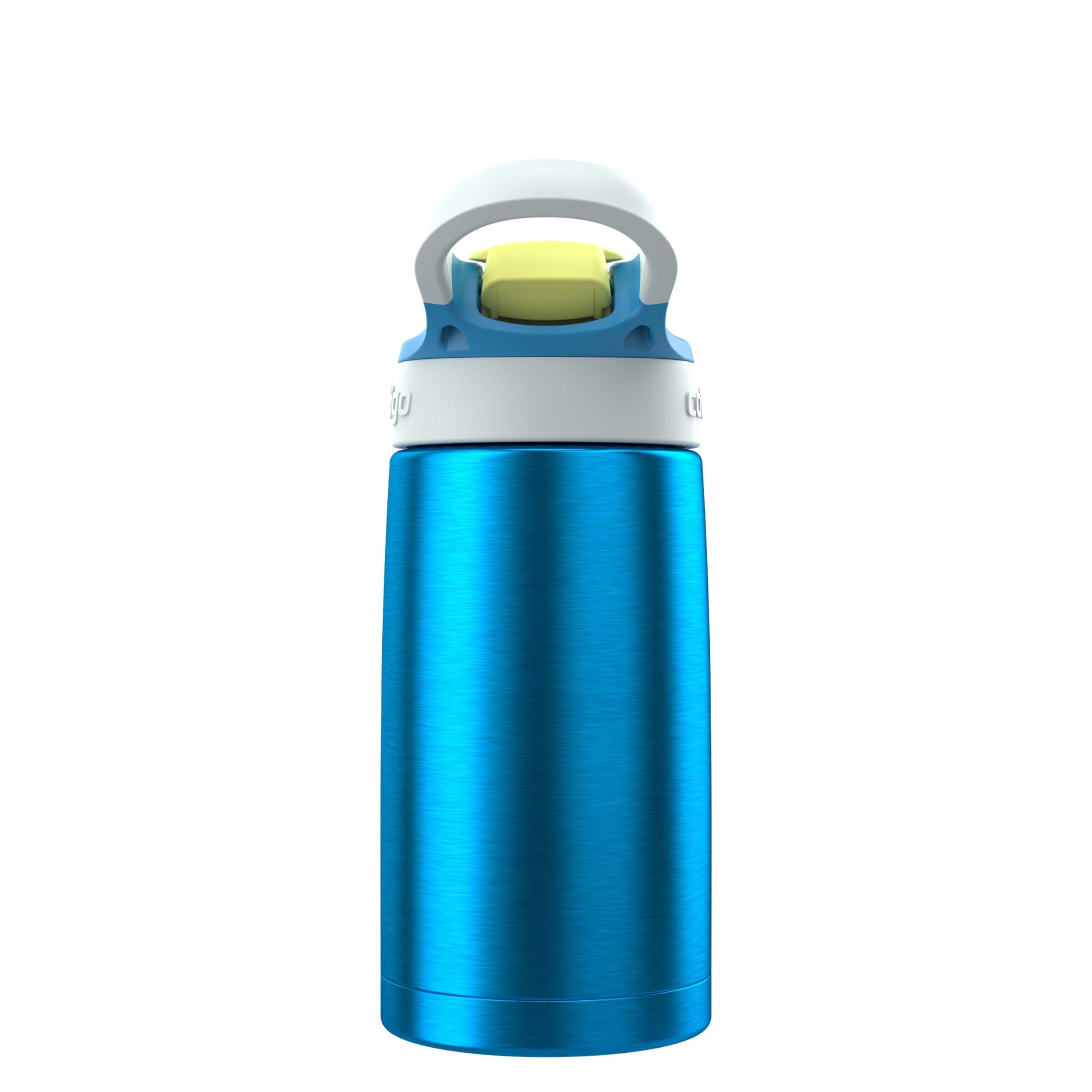 Kids Water Bottle with Straw 13 oz Autospout, Easy Clean Lid, Pop Up Spill Proof Valve, Durable BPA Free Plastic, for School Sports Travel, Blue M60D