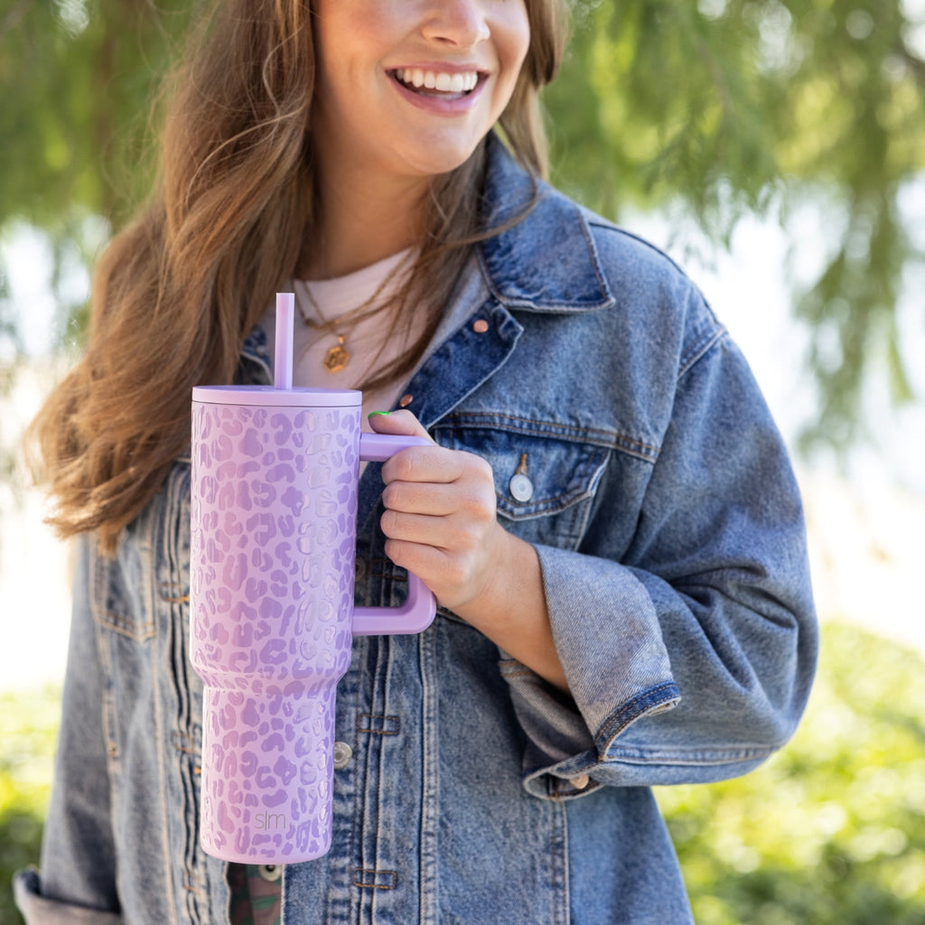 Simple Modern 40 fl oz Insulated Stainless Steel Trek Tumbler with Straw Lid | Blush M392T