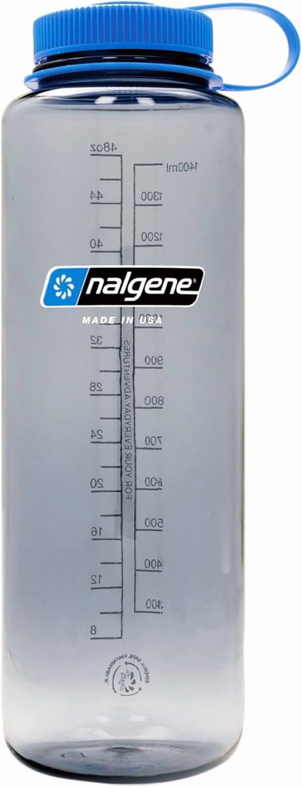 Nalgene Sustain Tritan BPA-Free Water Made with Material Derived from 50% Plastic Waste (using ISCC certified mass balance), 48 OZ, Wide Mouth, Cerulean M149D