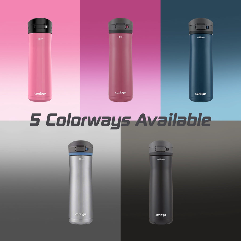 Contigo Jackson Chill 2.0 Stainless Steel Water Bottle with AUTOPOP Lid, 20 Ounces, Azalea M85Y