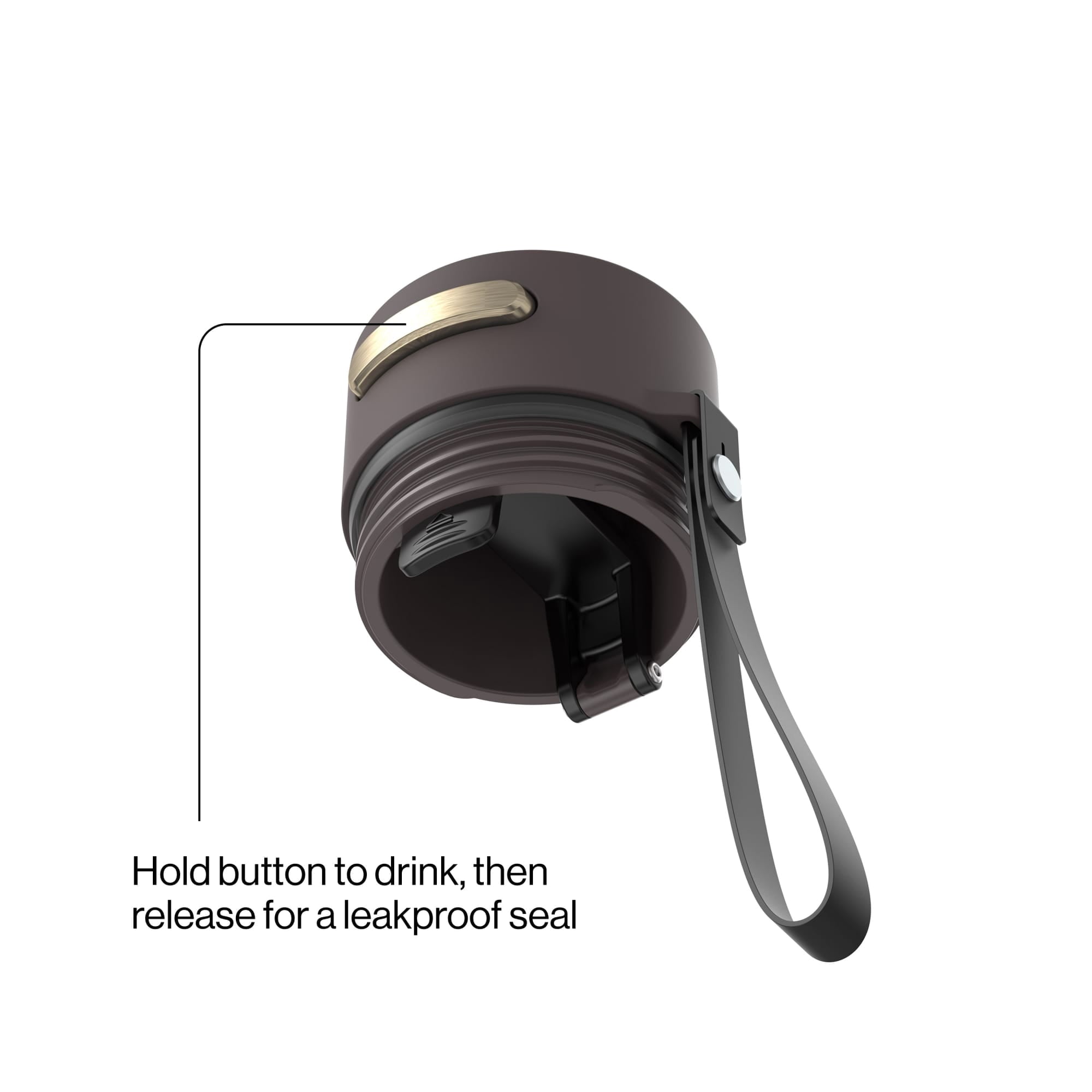 Contigo AutoSeal Leakproof Stainless Steel Reusable Water Bottle Tumbler with Carrying Strap, Cream/Champagne, 24 oz M19Y