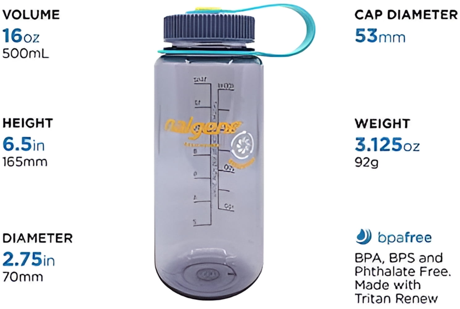 Nalgene 16oz Wide Mouth Sustain Bottle M139N