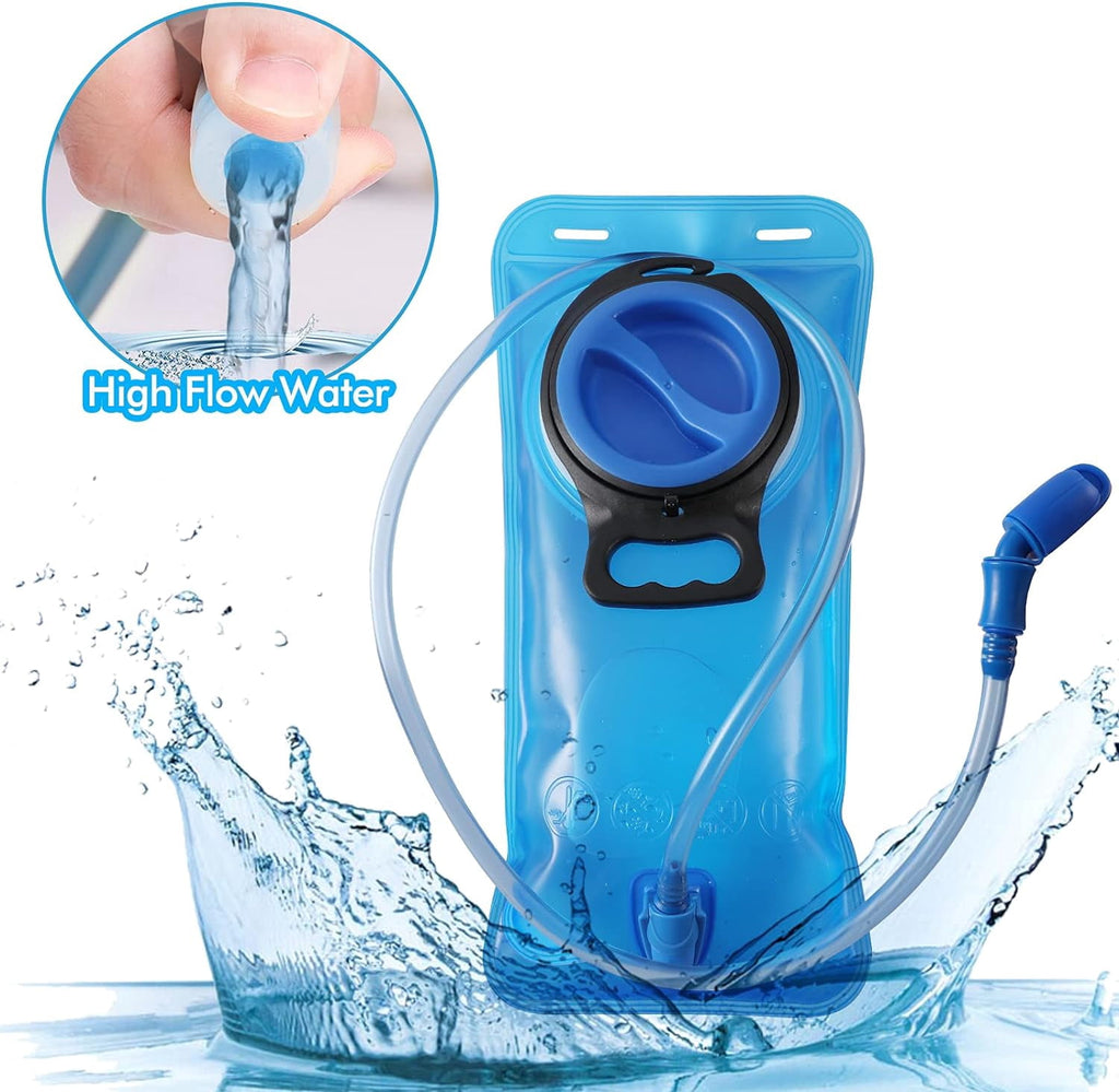 TAGVO Hydration Bladder 2 Liter BPA Free 70oz + Cleaning Brushes Kit, Leakproof Water Bladder Travel Reservoir Hydration Bag, Easy Cleaning by 3 Brushes and Air Drying by Collapsible Frame M383H