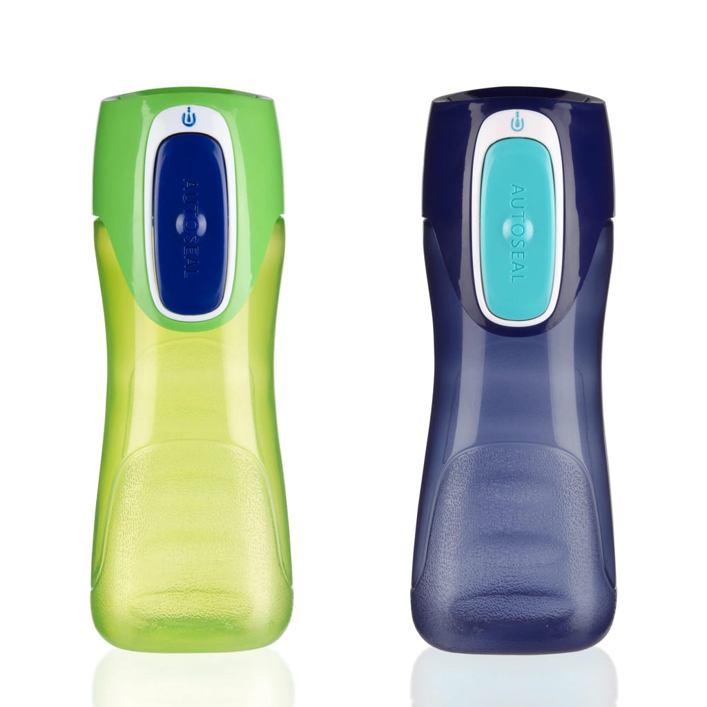 Contigo Kids Trekker Water Bottle with AUTOSEAL Lid Navy Blue and Granny Smith Green, 14 fl oz., 2-pack M123A