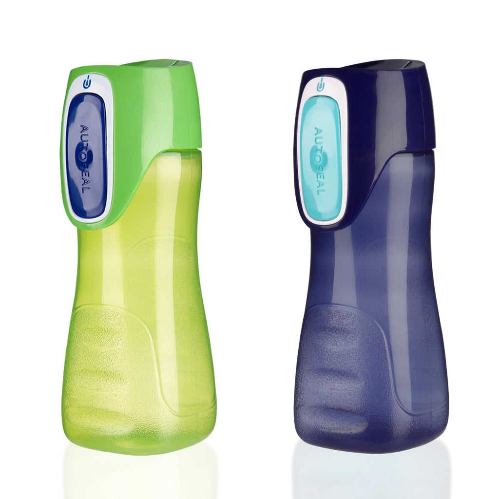 Contigo Kids Trekker Water Bottle with AUTOSEAL Lid Navy Blue and Granny Smith Green, 14 fl oz., 2-pack M123A
