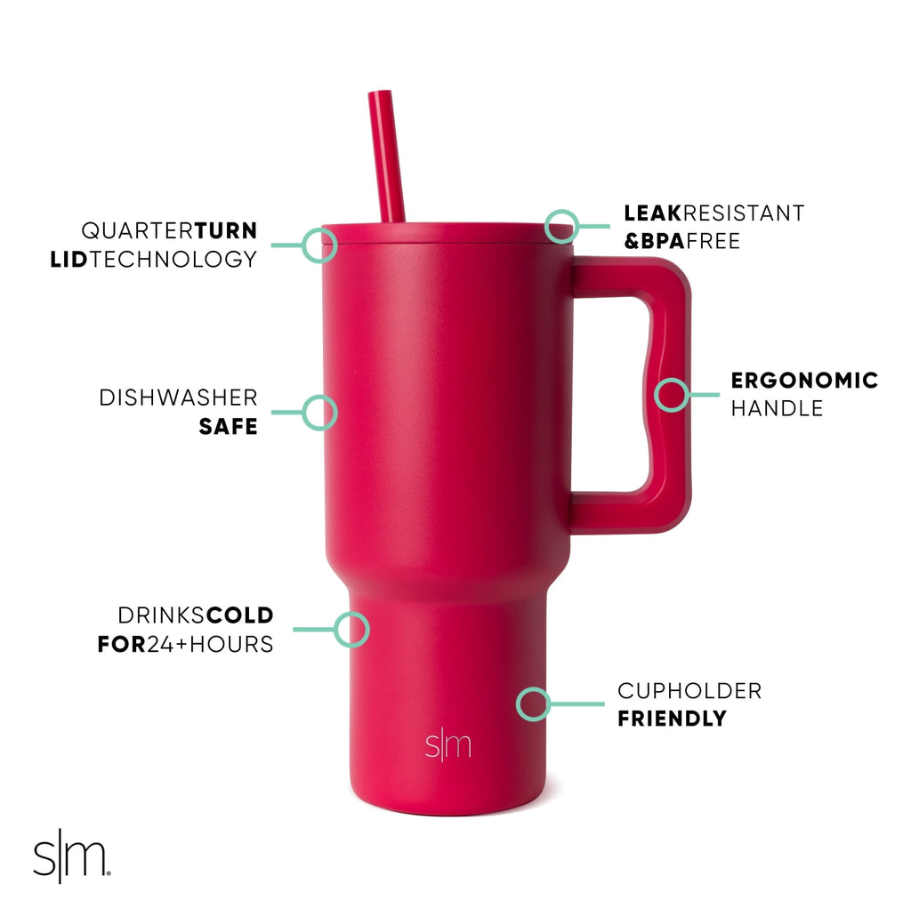 Simple Modern 30 fl oz Insulated Stainless Steel Trek Tumbler with Straw Lid | Seaglass Sage and Cream Checkmate M690P