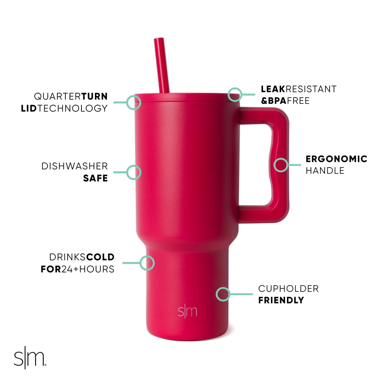 Simple Modern 30 fl oz Insulated Stainless Steel Trek Tumbler with Straw Lid | Seaglass Sage and Cream Checkmate M690P