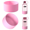Linkidea 2 Pack Water Bottle Boot Compatible with Nalgene Sustain Wide Mouth 32oz/48oz, Narrow Mouth 32oz, Silicone Anti-Slip Bottle Bottom Bumper Protector (Light Pink) M212F