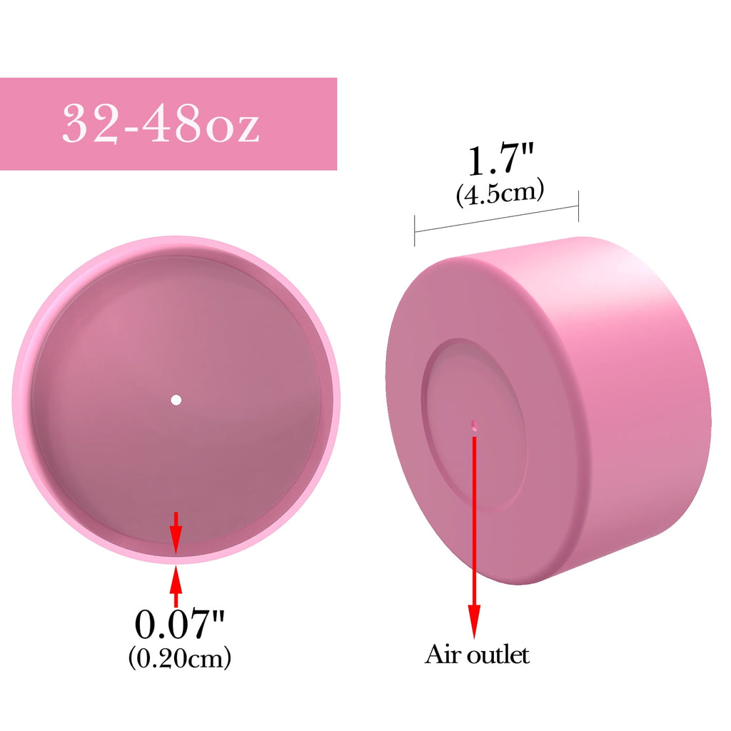 Linkidea 2 Pack Water Bottle Boot Compatible with Nalgene Sustain Wide Mouth 32oz/48oz, Narrow Mouth 32oz, Silicone Anti-Slip Bottle Bottom Bumper Protector (Light Pink) M212F