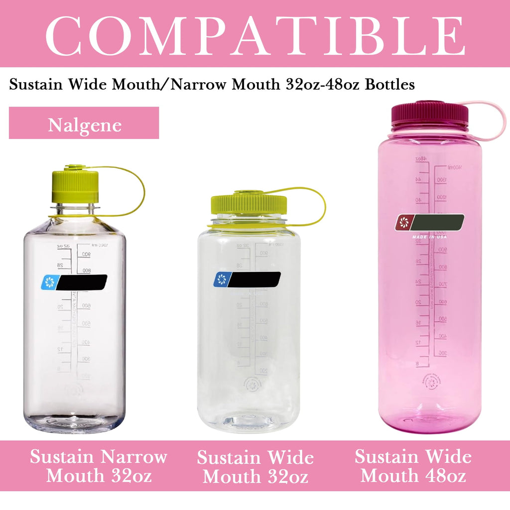 Linkidea 2 Pack Water Bottle Boot Compatible with Nalgene Sustain Wide Mouth 32oz/48oz, Narrow Mouth 32oz, Silicone Anti-Slip Bottle Bottom Bumper Protector (Light Pink) M212F