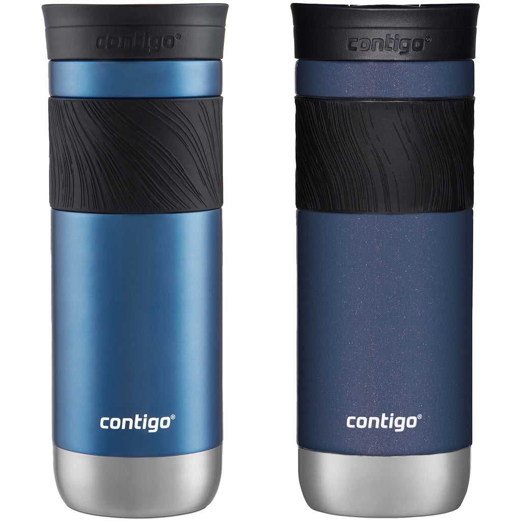 Contigo SNAPSEAL Insulated Stainless Steel Travel Mug with Grip, 20 oz, Blue Corn &amp; Midnight Berry, 2-Pack M13M