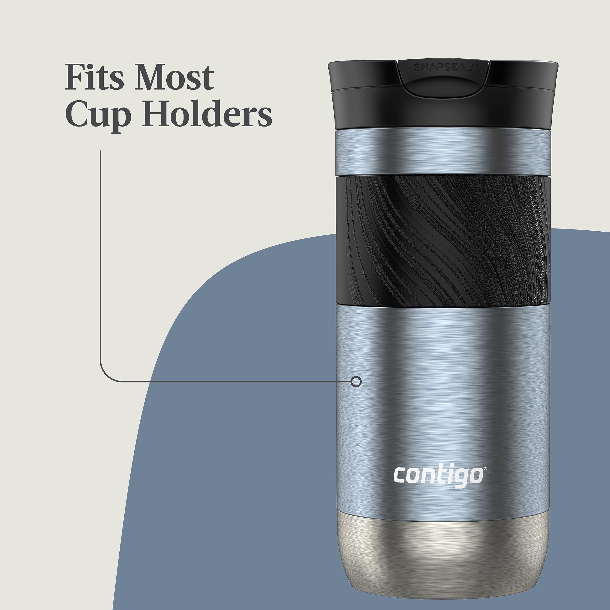 Contigo Byron 2.0 Stainless Steel Travel Mug with SNAPSEAL Lid and Grip, 16oz. M50B
