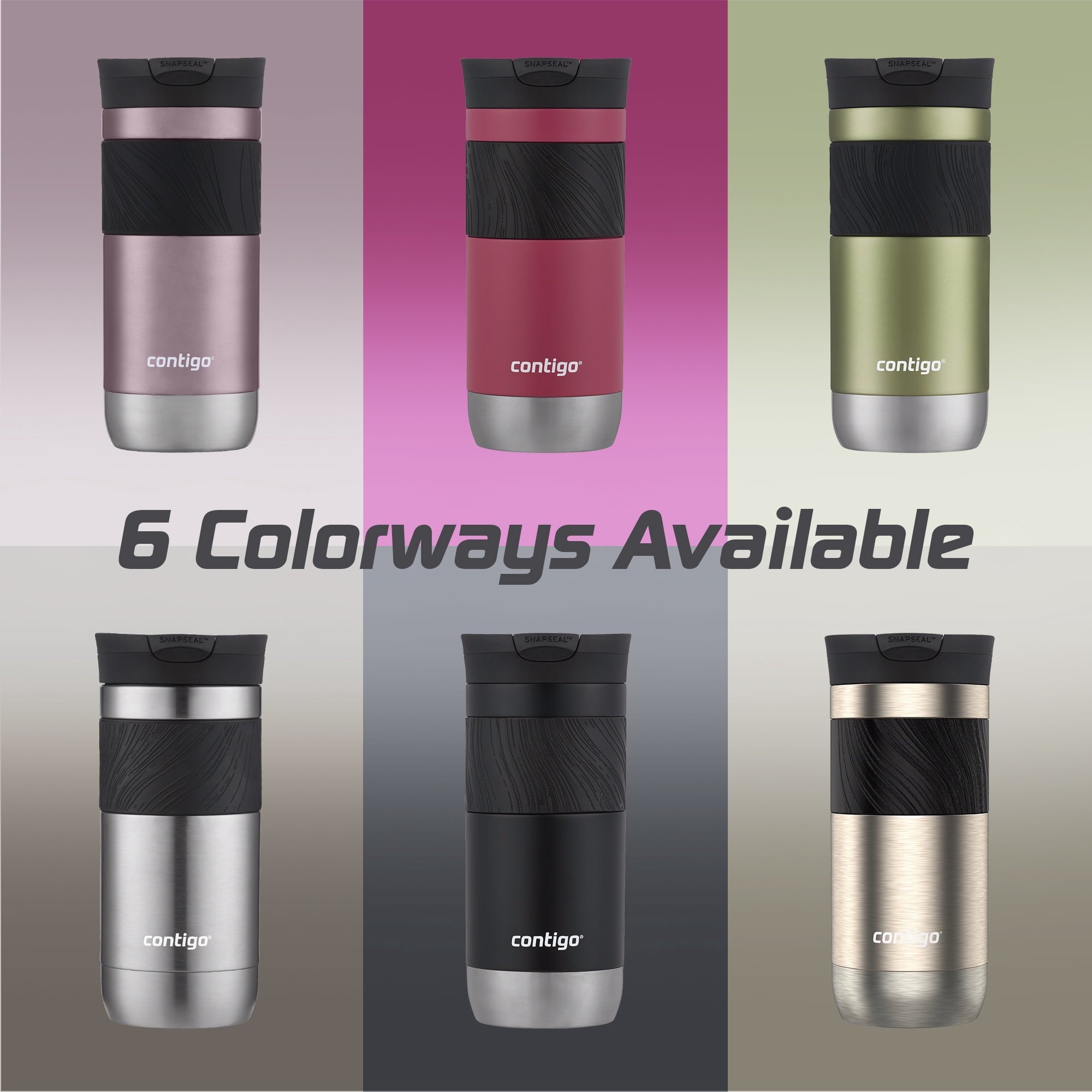 Contigo Byron 2.0 Stainless Steel Travel Mug with SNAPSEAL Lid and Grip, 16oz. M50B
