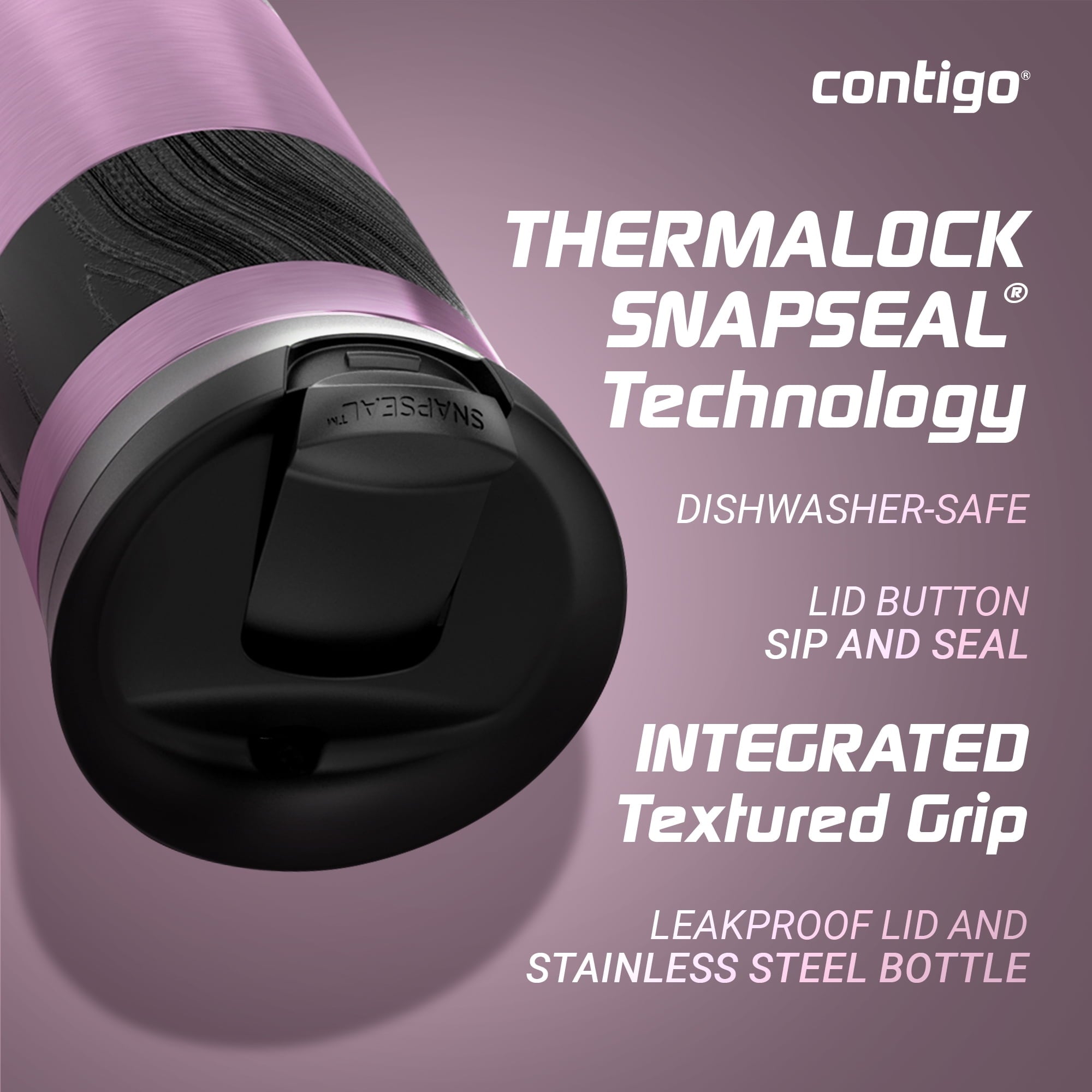 Contigo Byron 2.0 Stainless Steel Travel Mug with SNAPSEAL Lid and Grip, 16oz. M50B