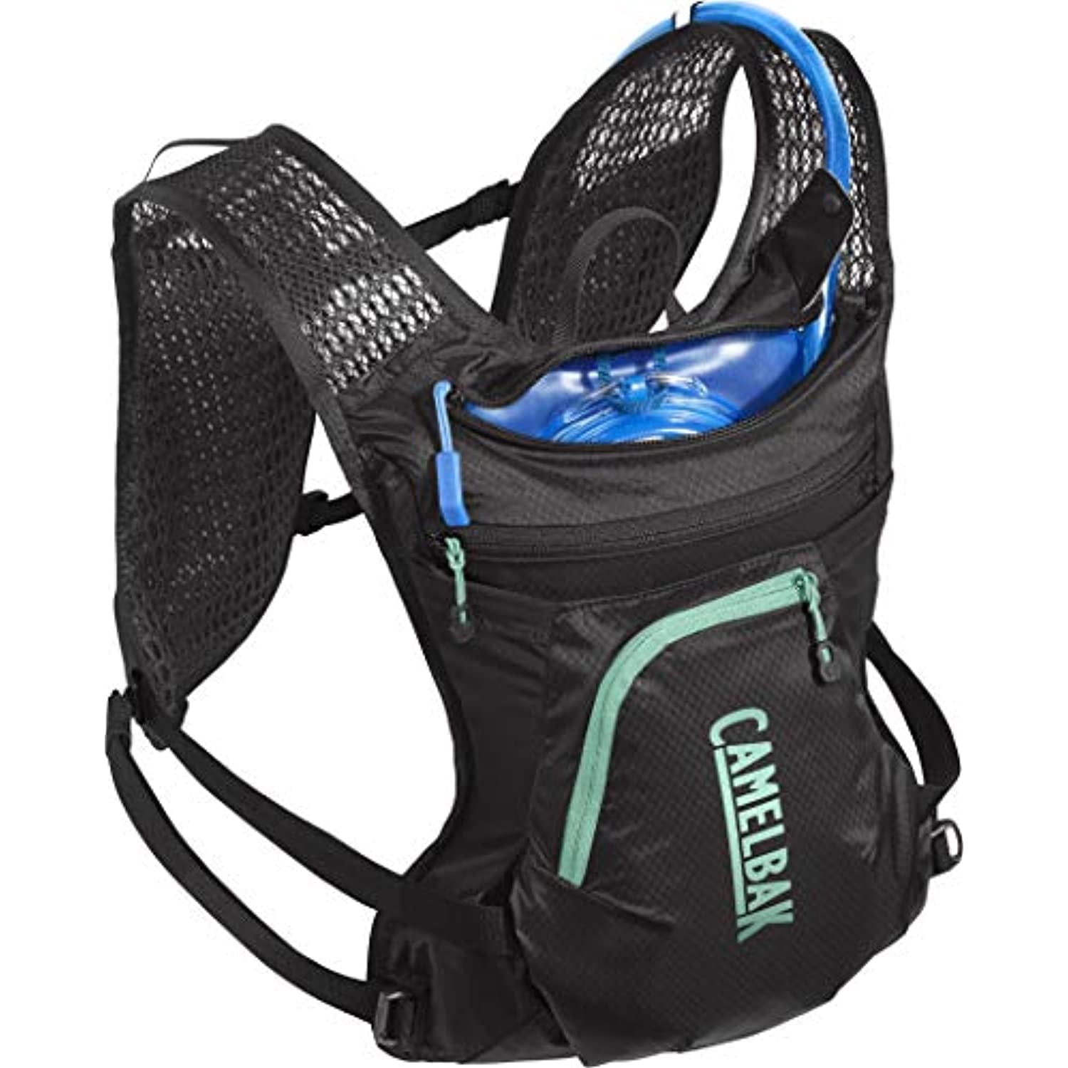 CamelBak Women's Chase Bike Vest 50oz - Hydration Vest - Easy Access Pockets, Black/Mint M265R