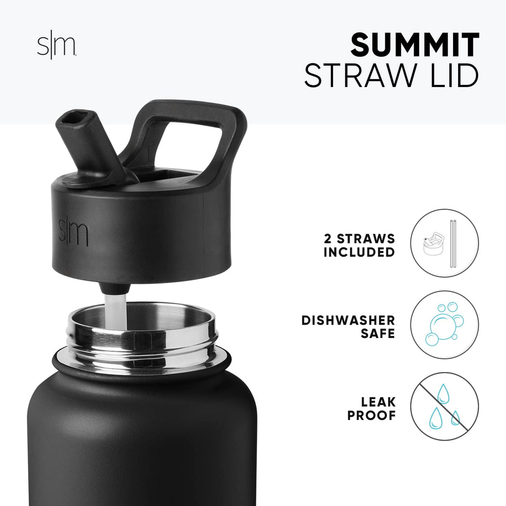 Simple Modern Water Bottle with Straw Lid Vacuum Insulated Stainless Steel Metal Thermos Bottles | Reusable Leak Proof BPA-Free Flask for School | Summit Collection | 22oz, Slumberland M432U