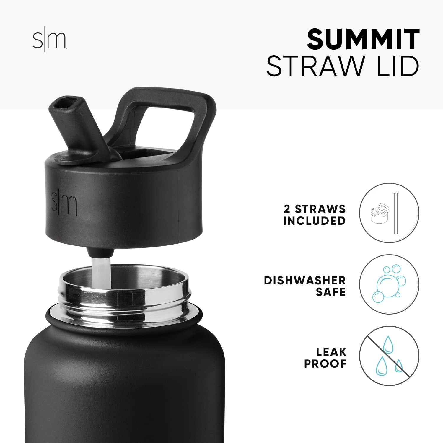Simple Modern Water Bottle with Straw Lid Vacuum Insulated Stainless Steel Metal Thermos Bottles | Reusable Leak Proof BPA-Free Flask for School | Summit Collection | 22oz, Slumberland M432U