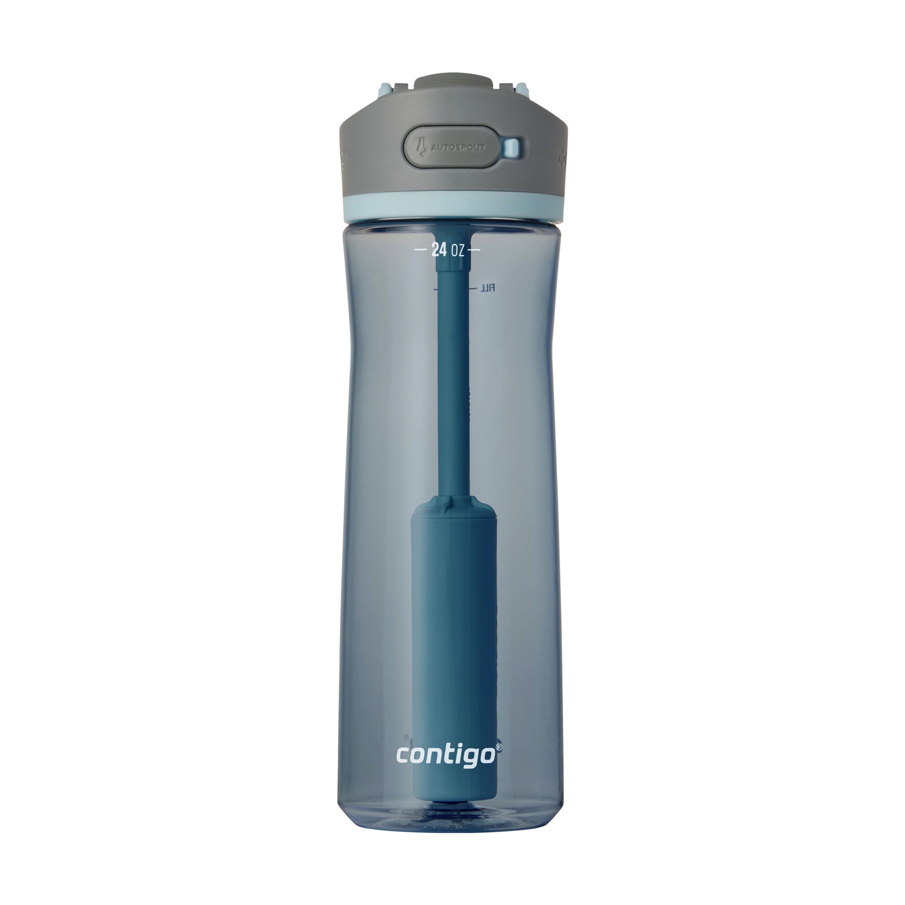 Contigo® Wells Plastic Filter Water Bottle with AUTOSPOUT® Straw Lid, 24 Oz., Dark Ice M58U
