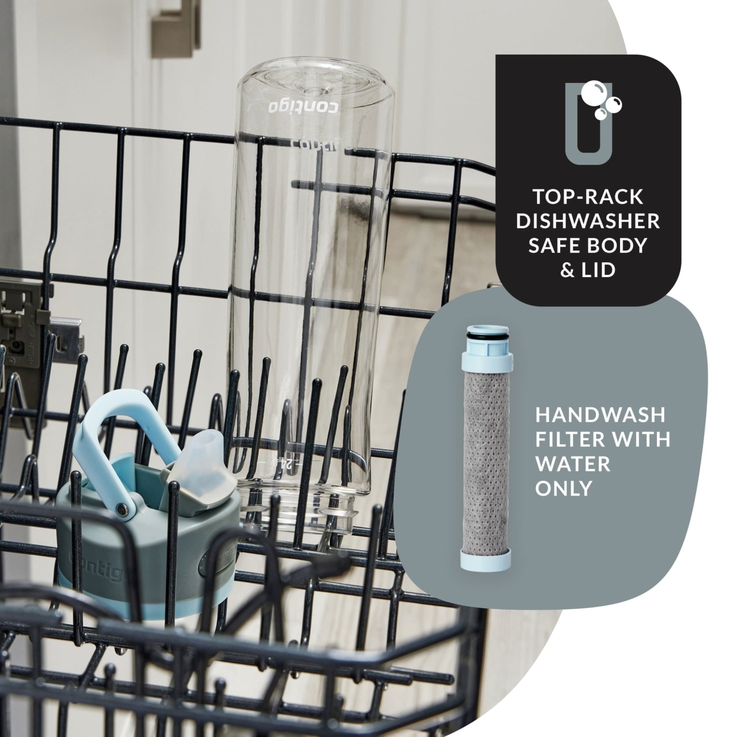 Contigo 24 oz. Wells Plastic Filter Water Bottle - Salt M18Z