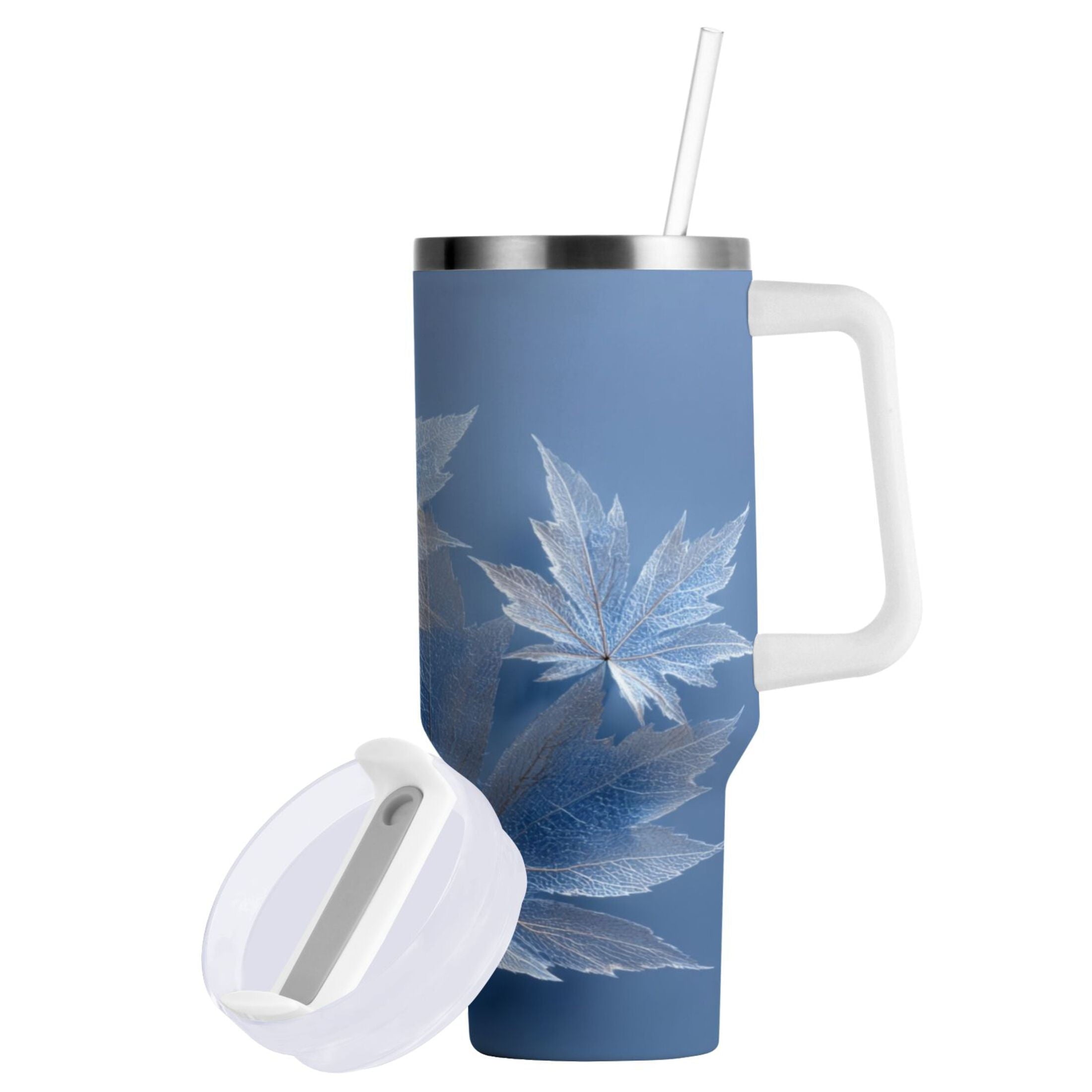 30 oz Insulated Stainless Steel Tumbler Double Wall Stainless Steel Tumbler with 2-Way Drinking Glass Mapleleaves M491U