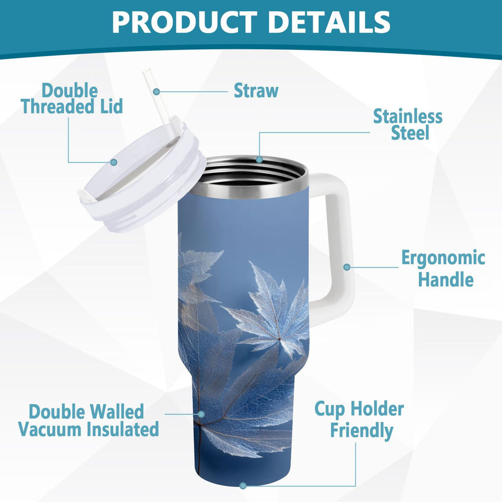 30 oz Insulated Stainless Steel Tumbler Double Wall Stainless Steel Tumbler with 2-Way Drinking Glass Mapleleaves M491U