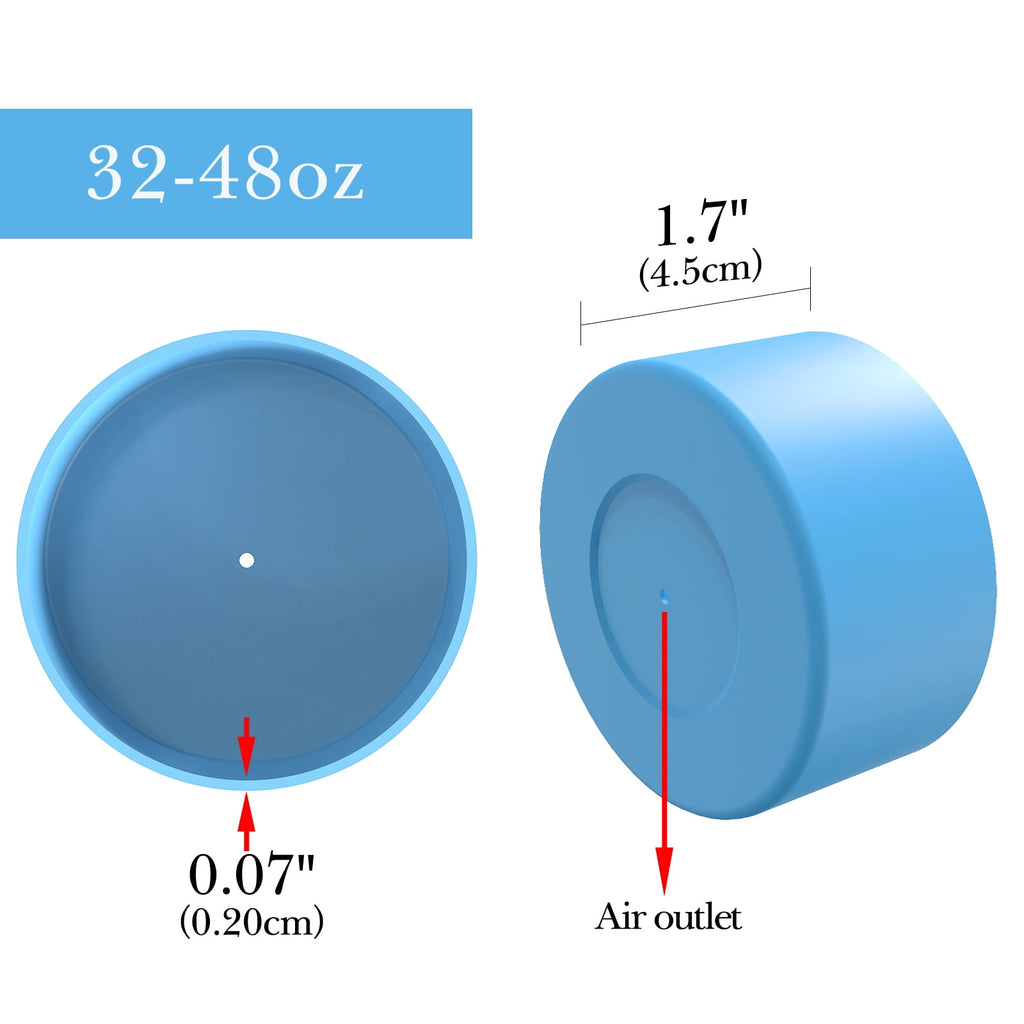 Linkidea 2 Pack Water Bottle Boot Compatible with Nalgene Sustain Wide Mouth 32oz/48oz, Narrow Mouth 32oz, Silicone Anti-Slip Bottle Bottom Bumper Protector (Blue) M209Q