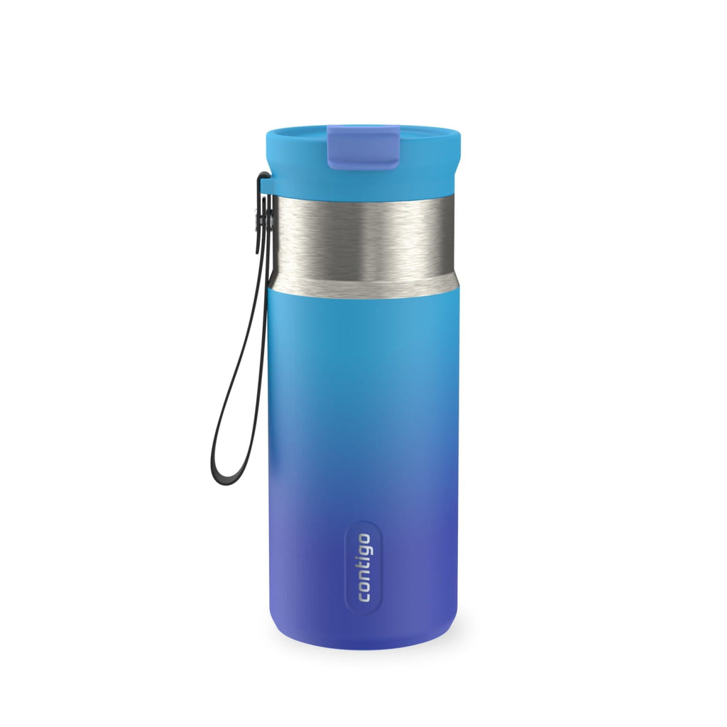 Contigo DualSip 16 oz Compact Leakproof Insulated Water Bottle with 2-Way Lid M49H