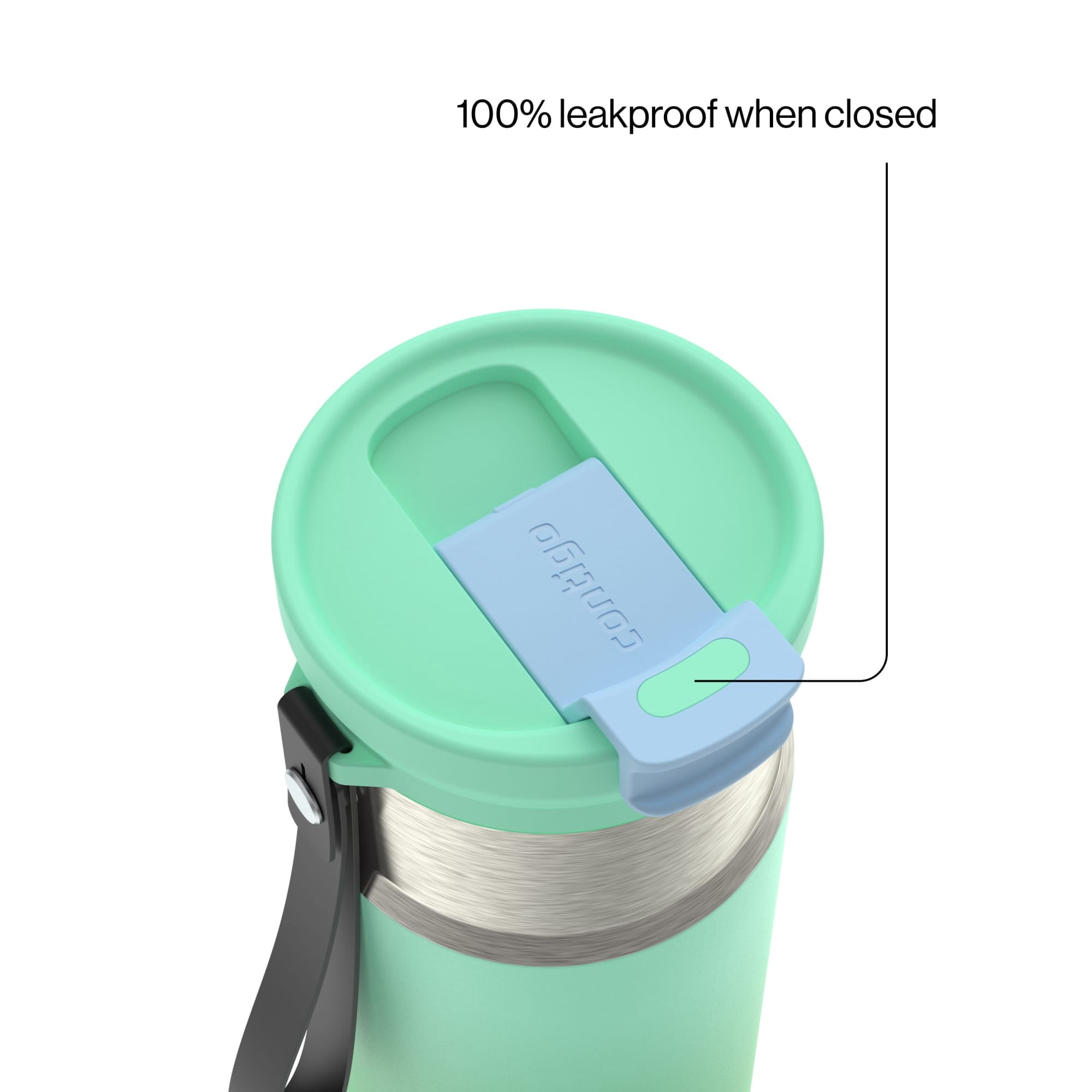 Contigo DualSip 16 oz Compact Leakproof Insulated Water Bottle with 2-Way Lid M49H